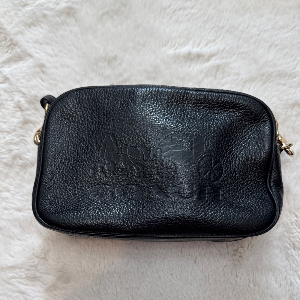 Coach Black Pebbled Leather Crossbody Bag